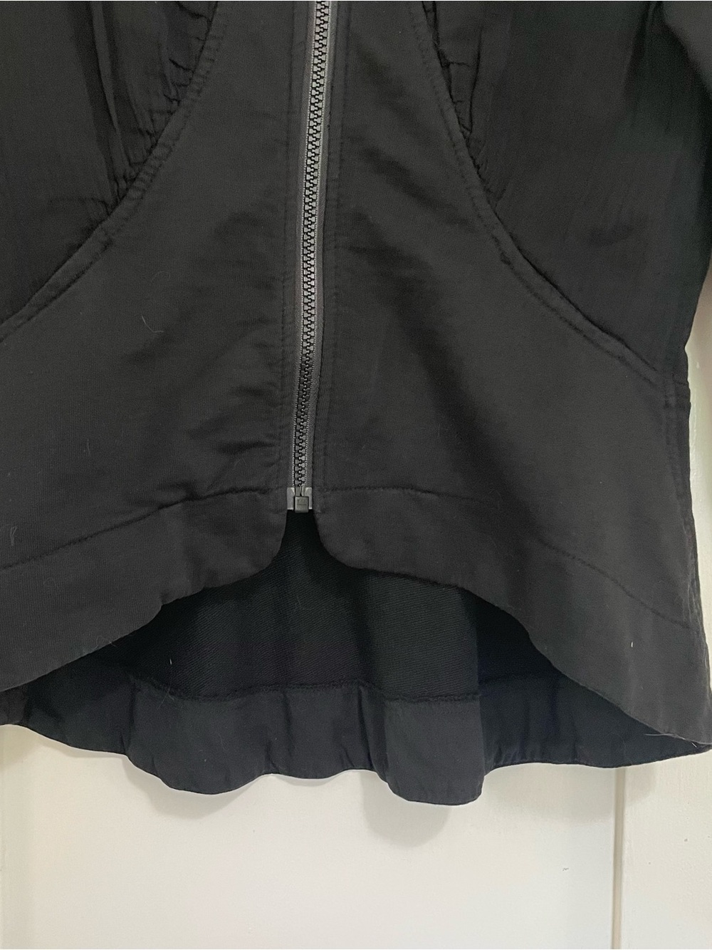 Prairie Underground Black Frayed-Collar Zip Jacket small - Picture 2 of 9